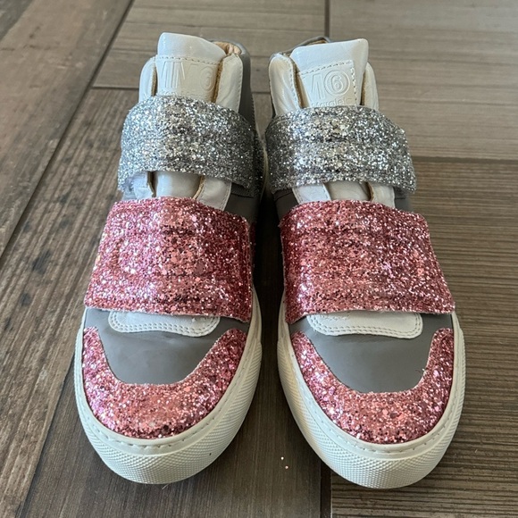 MAISON MARGIELA MM6 Glitter High Top Sneakers size 37.5. - Picture 3 of 10